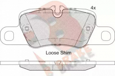 R BRAKE rb2207 -  Комплект тормозных колодок, дисковый тормоз